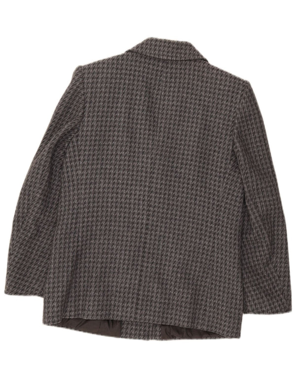 Blazer Vintage pentru femei cu 2 nasturi IT 43 Medium Gri Houndstooth
