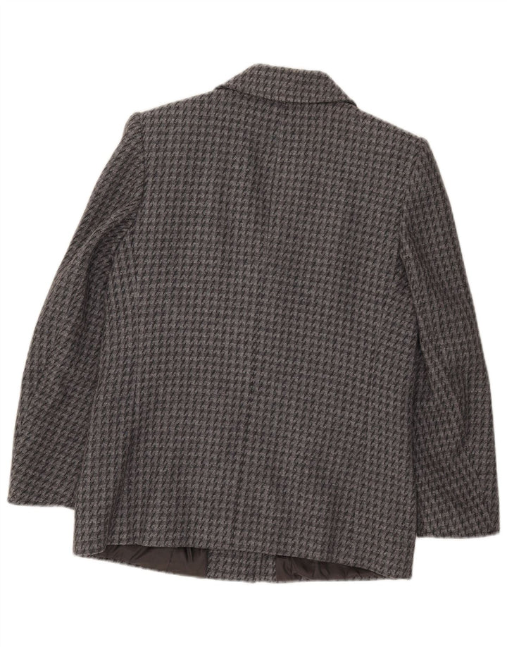 Blazer Vintage pentru femei cu 2 nasturi IT 43 Medium Gri Houndstooth