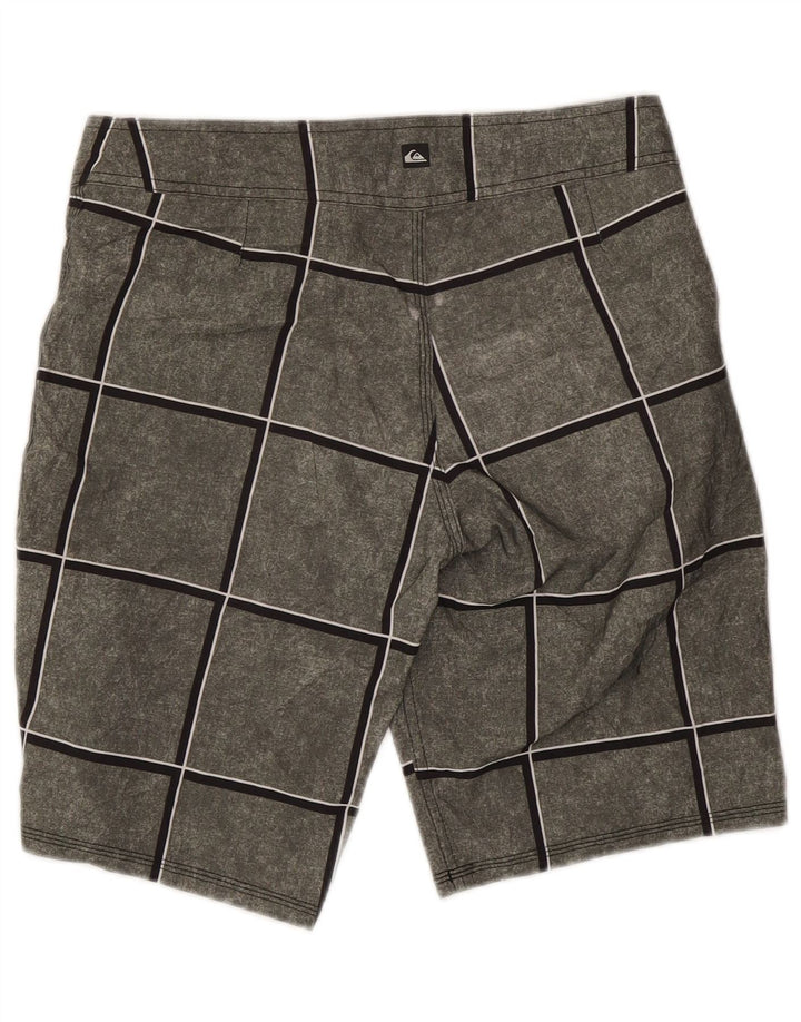 Pantaloni scurți de înot Quiksilver pentru bărbați, poliacrilic, cu carouri mici, gri