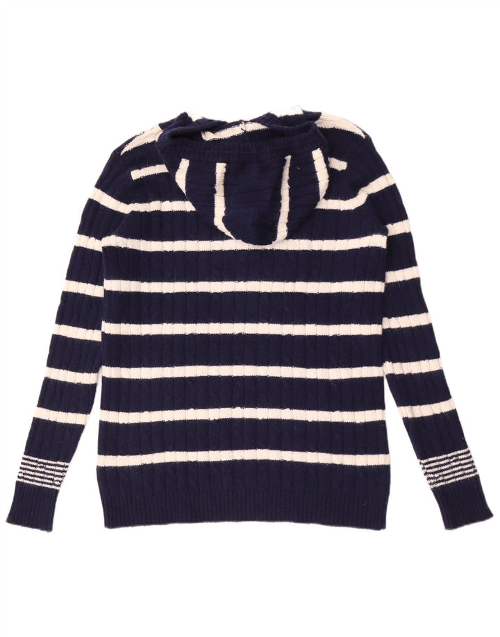 Animal Pulover cu gât cu nasturi pentru femei UK 14 Medium Bleumarin cu dungi