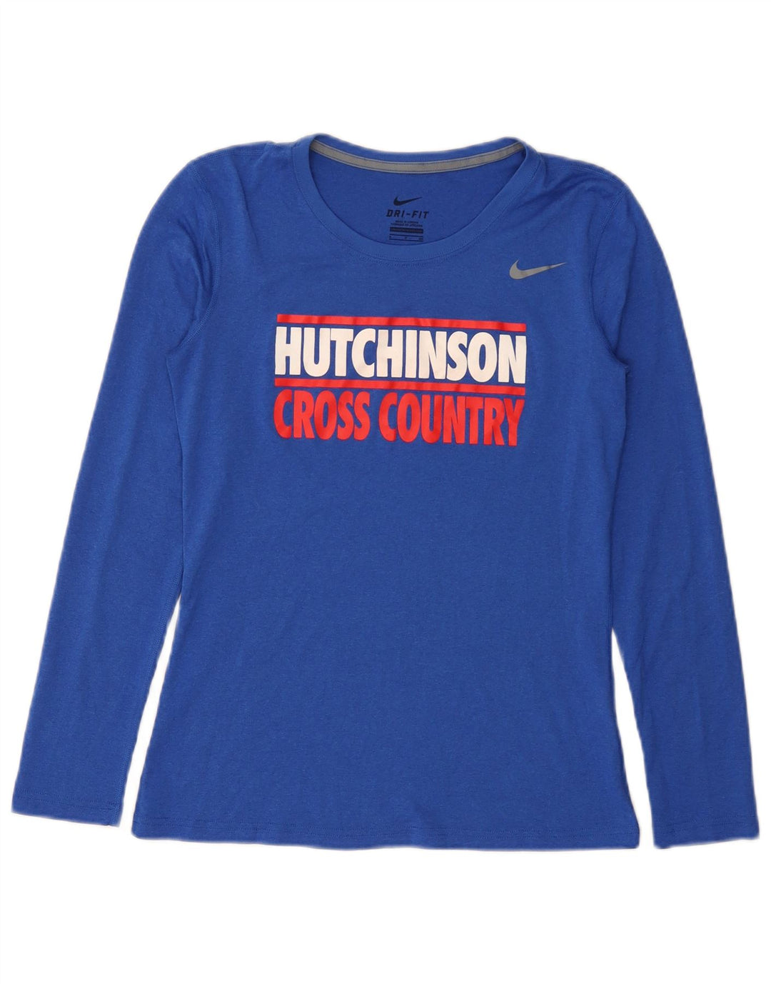 Nike Hutchinson Graphic Top cu mânecă lungă pentru femei UK 10 Small Blue Poliester