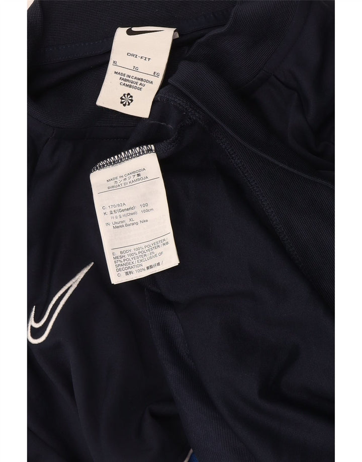 Jachetă de top pentru trening Nike Dri Fit pentru bărbați XL, poliester color-bloc, albastru bleumarin