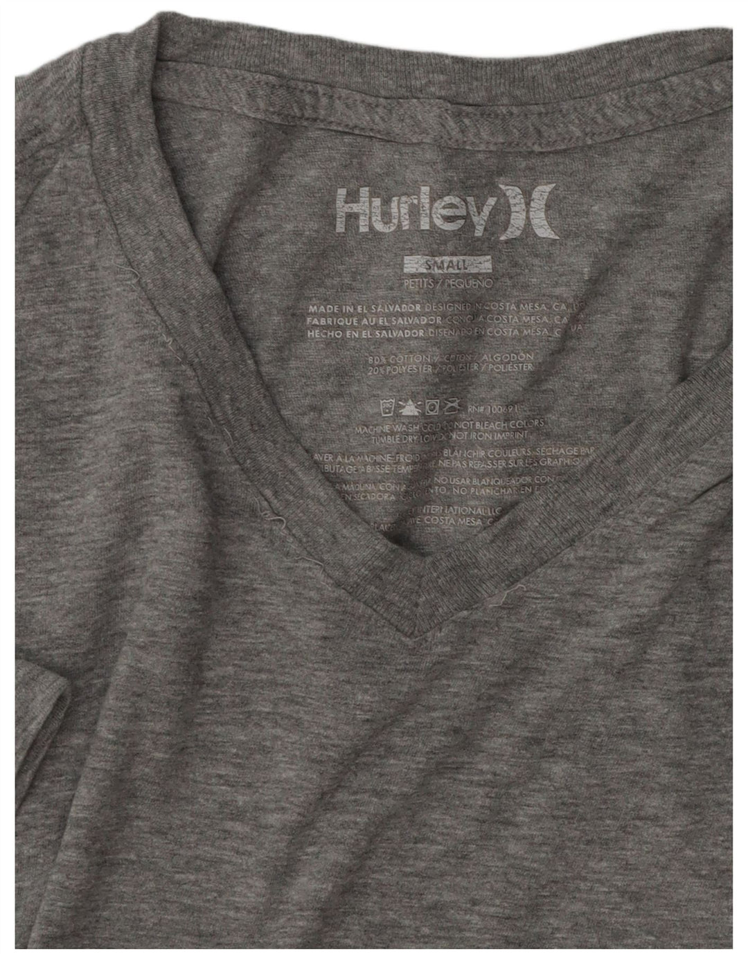 Tricou pentru bărbați Hurley Top mic, gri, bumbac cu pete