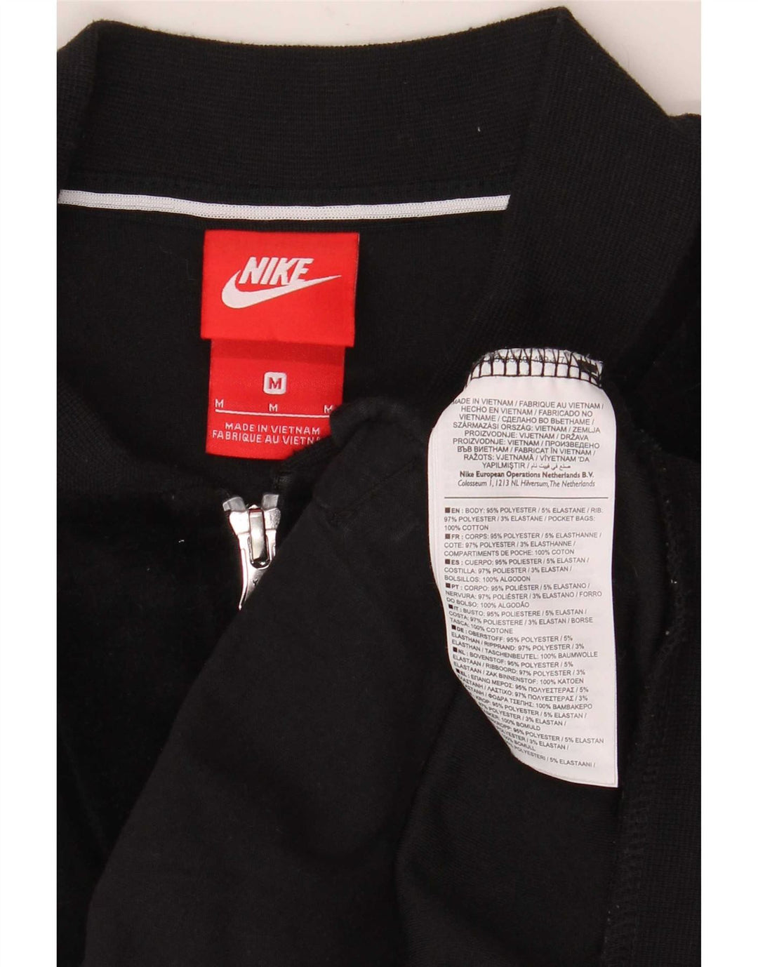 Jachetă de trening din velur Nike pentru femei UK 14 Poliester mediu negru