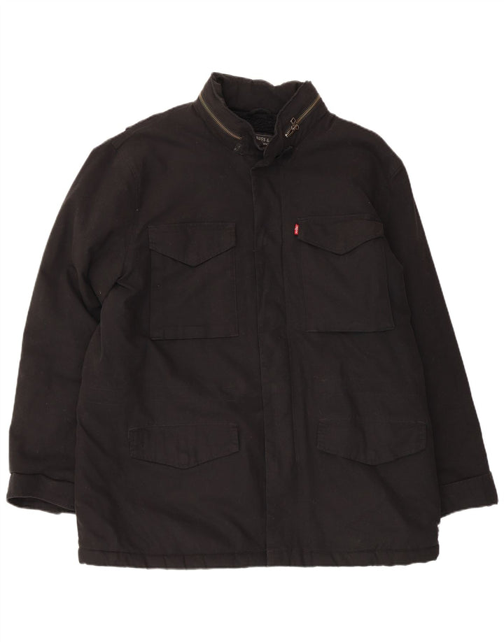 Jachetă pentru bărbați LEVI'S Sherpa Utility UK 42 XL Bumbac negru