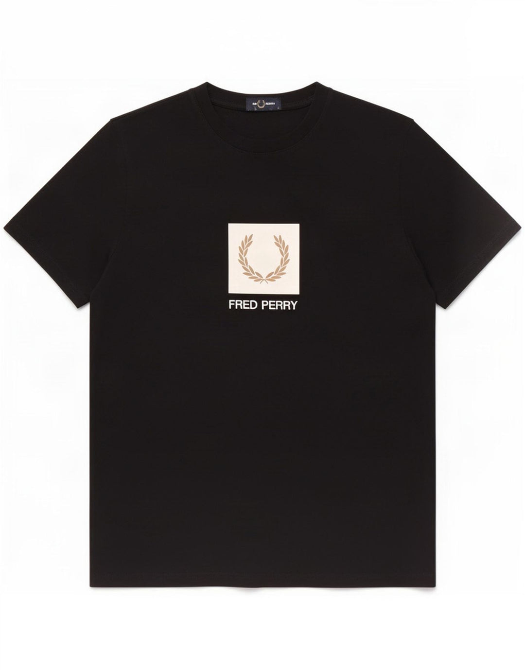 Tricou grafic Fred Perry pentru bărbați Top mediu din bumbac negru