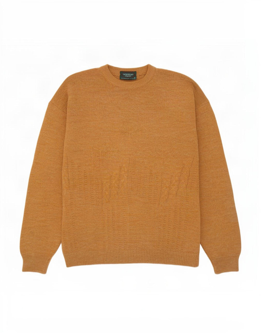 Pulover vintage pentru bărbați, cu gâtul turn, XL, bej