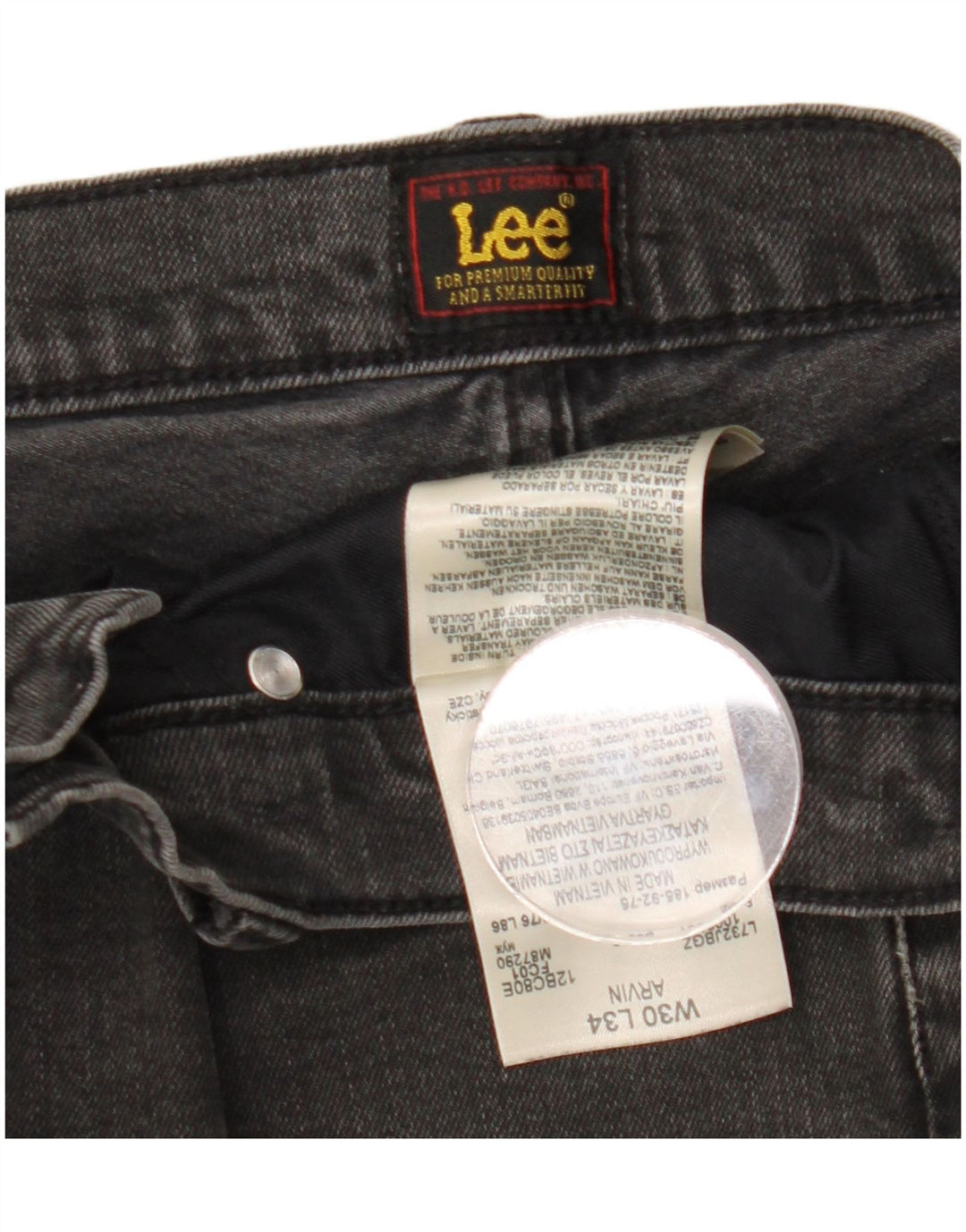 Blugi pentru bărbați Lee Arvin Slim W30 L34 bumbac negru