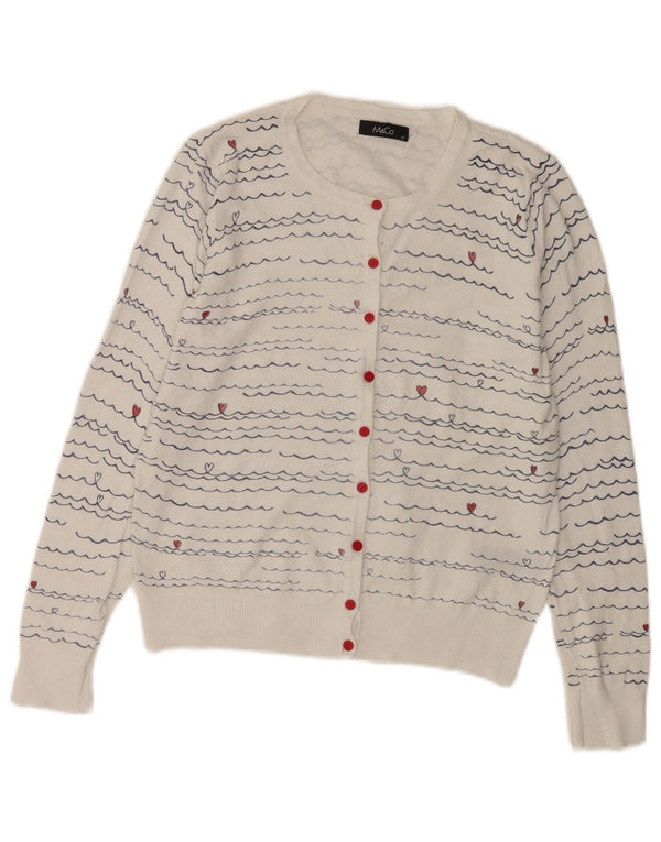 Pulover cardigan pentru femei M&Co UK 12, viscoză cu dungi albe medii