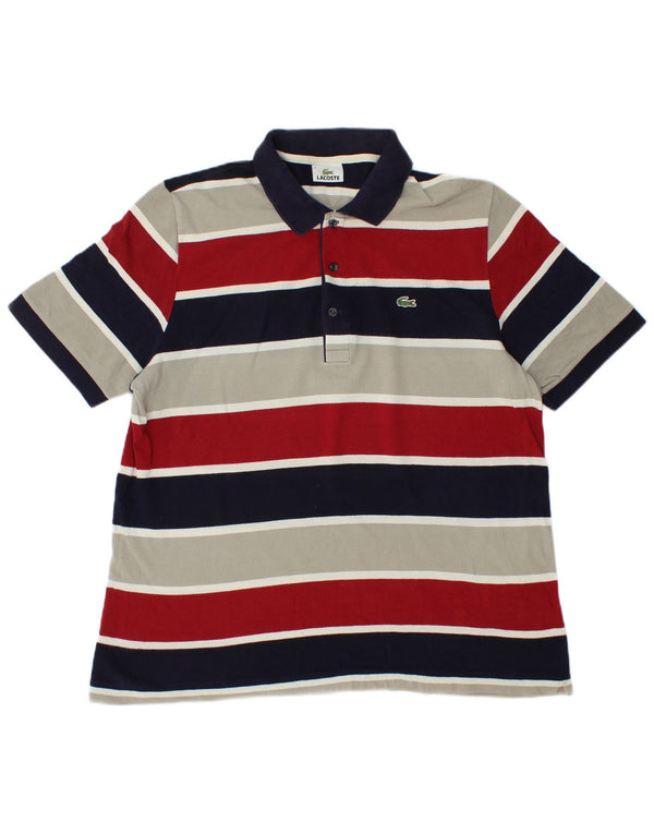 Tricou polo Lacoste pentru bărbați, mărimea 6 XL, bumbac cu dungi multicolore