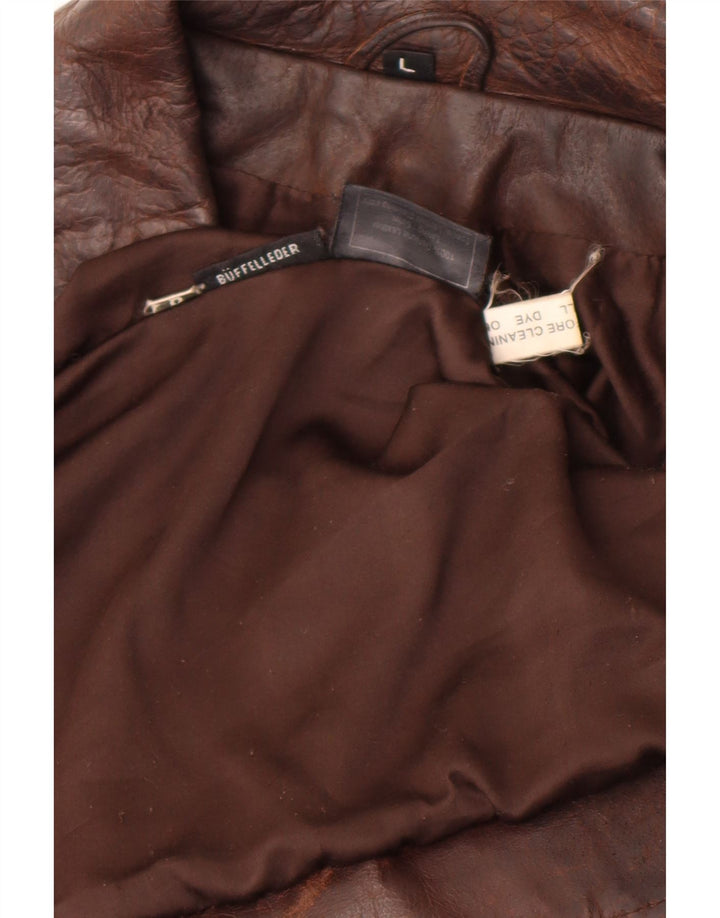 Jachetă de piele vintage pentru femei UK 14, mare, maro, din piele