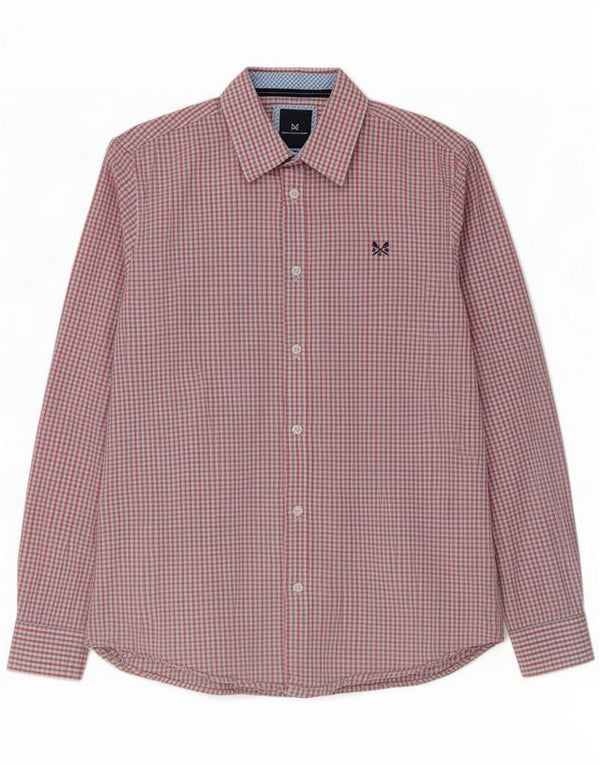 Crew Clothing Cămașă pentru bărbați slim fit, mare, roșu, bumbac cu carouri