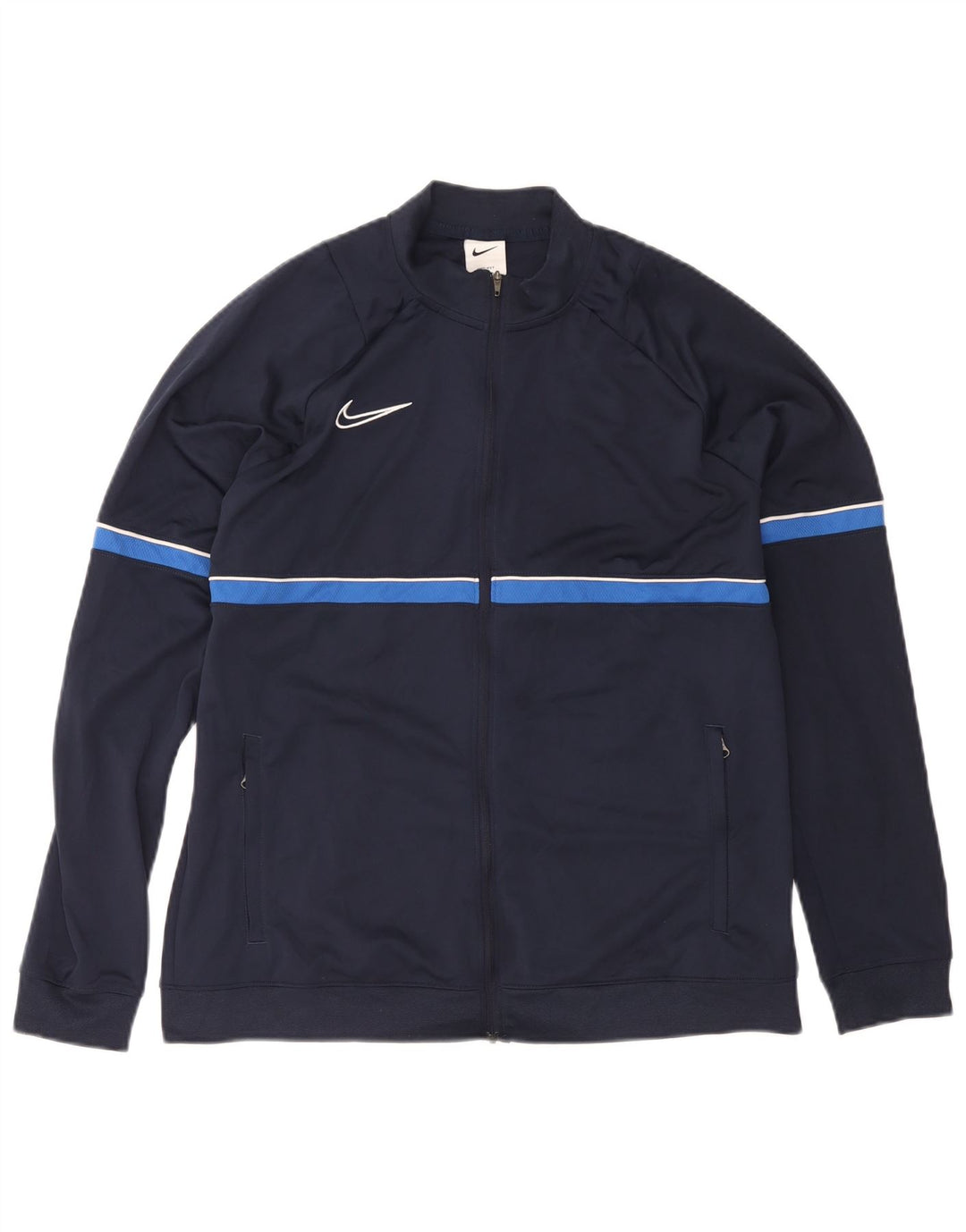 Jachetă de top pentru trening Nike Dri Fit pentru bărbați XL, poliester color-bloc, albastru bleumarin