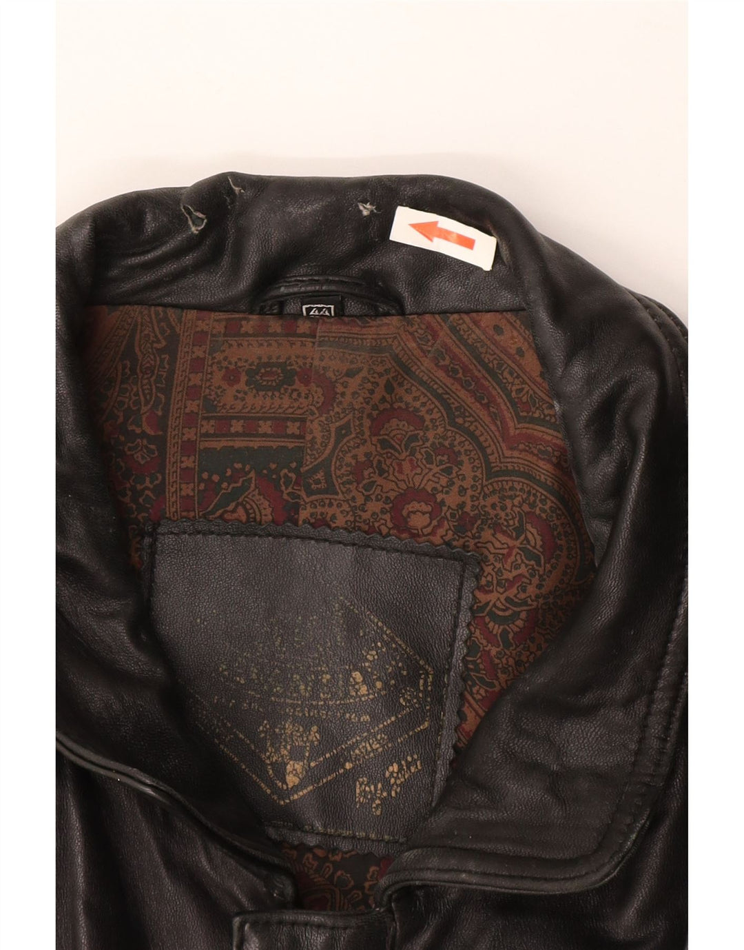Jachetă de piele vintage pentru bărbați UK 44 2XL din piele neagră