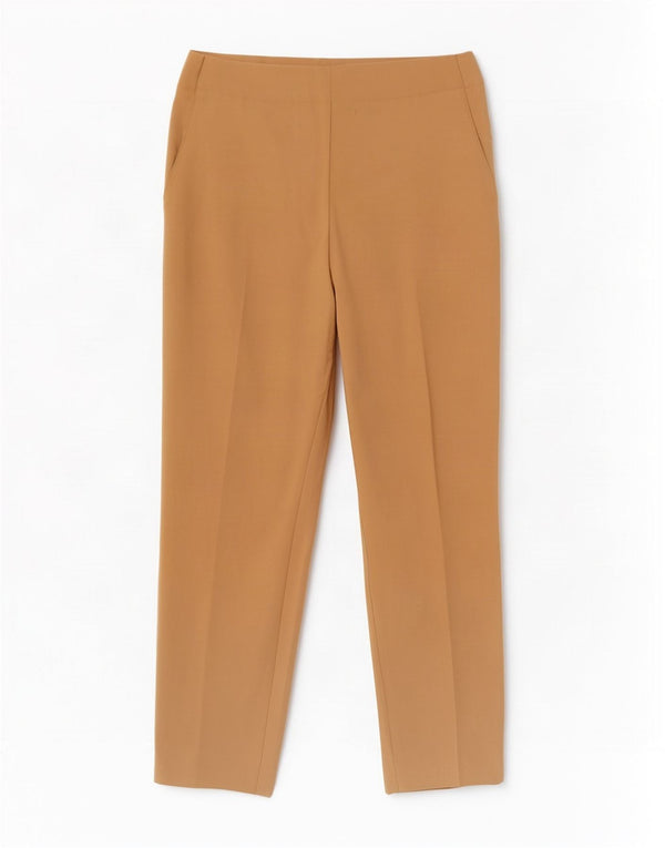 Pantaloni tăiați pentru femei Zara, slim, L33 L24, poliester bej