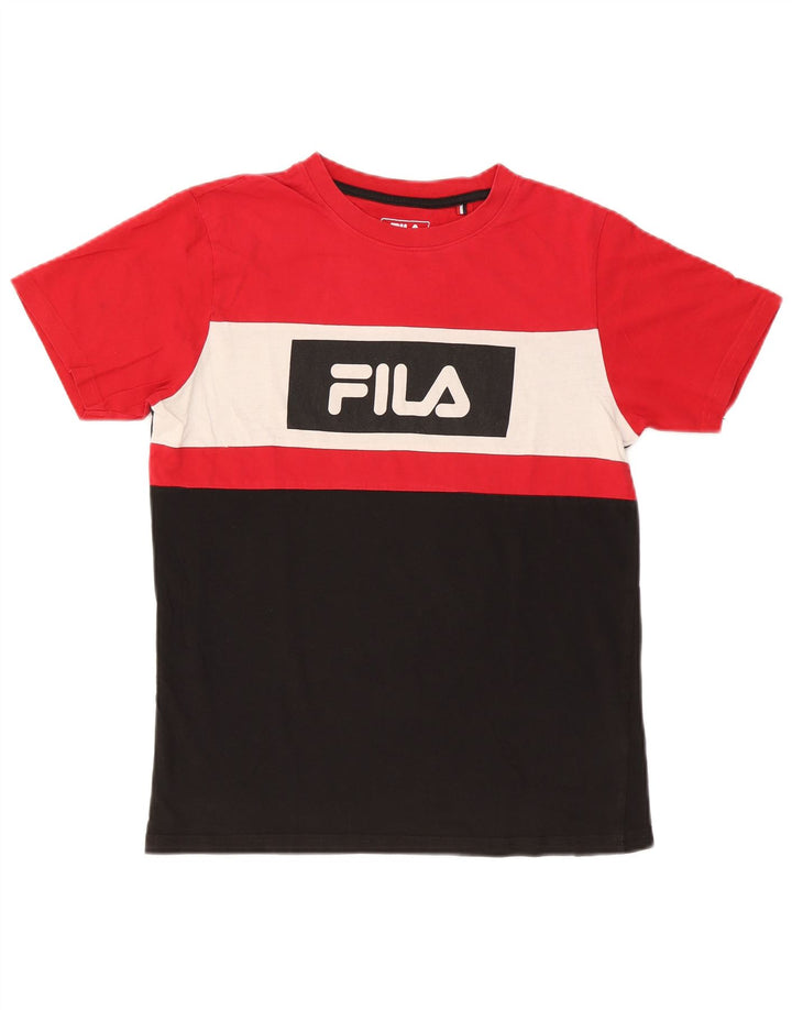 Tricou cu grafică Fila pentru bărbați Top mic, multicolor, bumbac color bloc