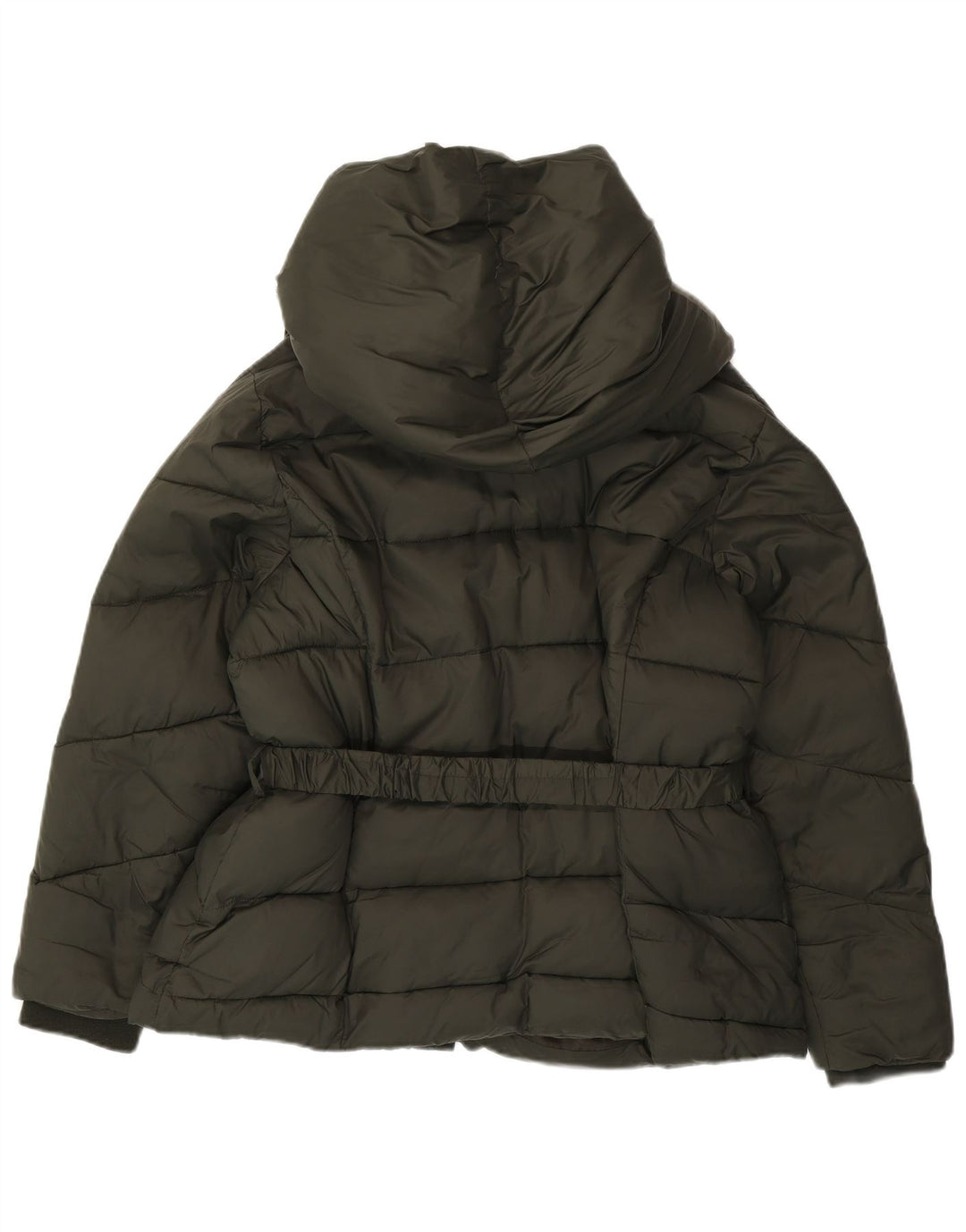 MONSOON Jachetă căptușită cu glugă pentru femei UK 18 XL Kaki Nylon