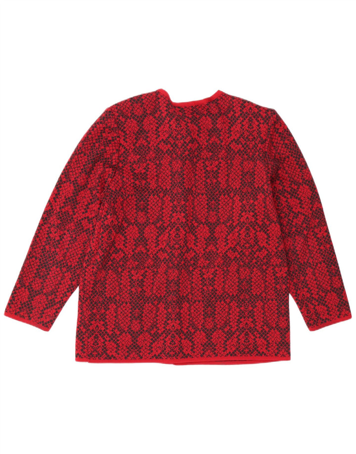 Pulover cardigan pentru femei Giuly IT 48 XL Lână Fair Isle roșie