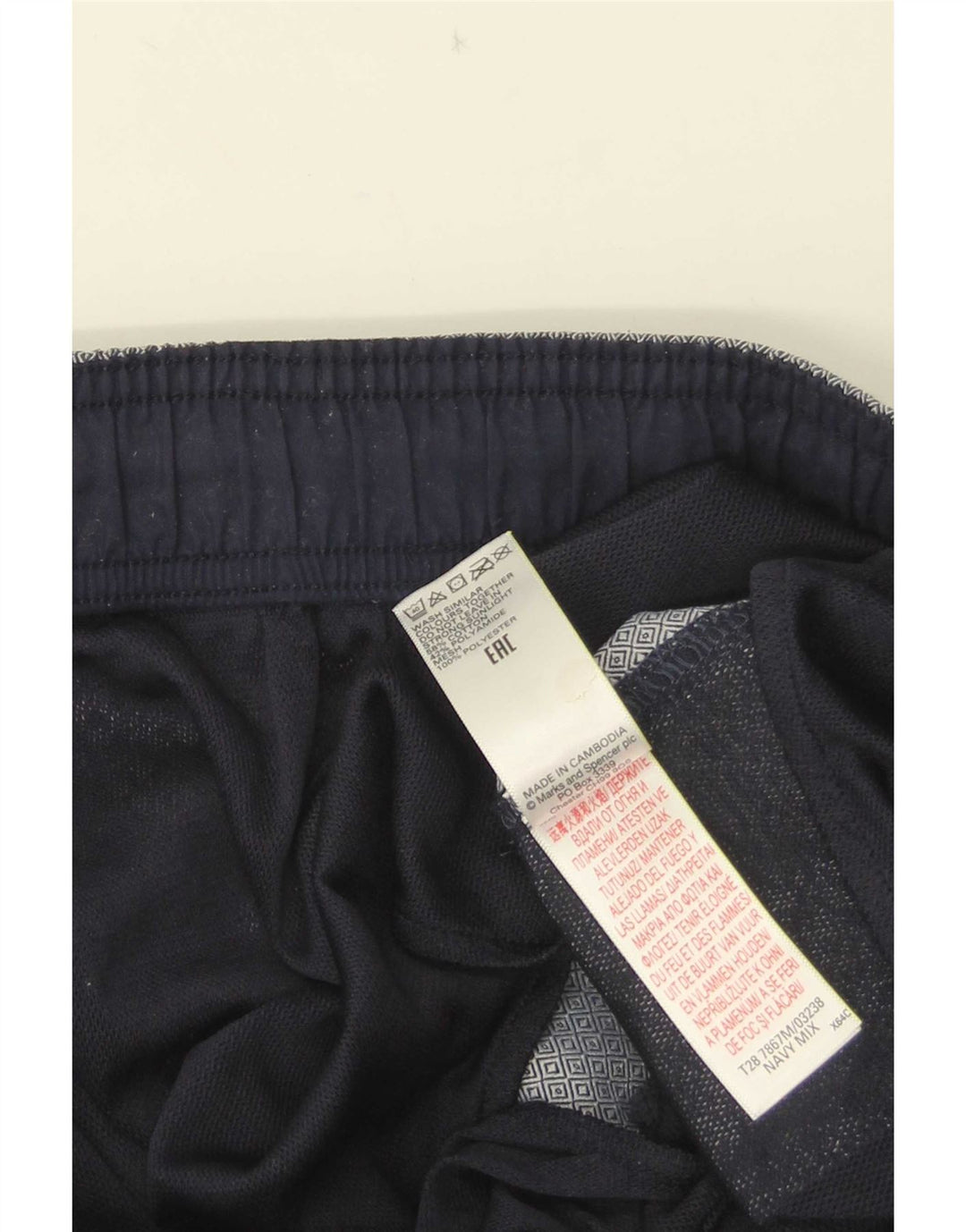 Pantaloni scurți sport pentru bărbați Marks & Spencer, mari, din bumbac geometric, albastru