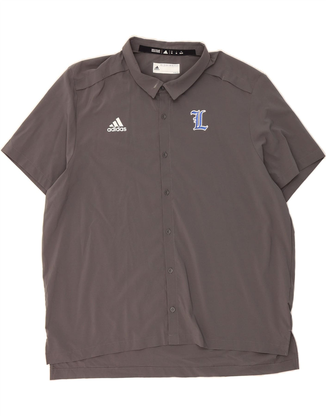 ADIDAS Mens Graphic Short Sleeve Shirt 2XL Grey Polyester Vintage Adidas and Second-Hand Adidas from Messina Hembry 
