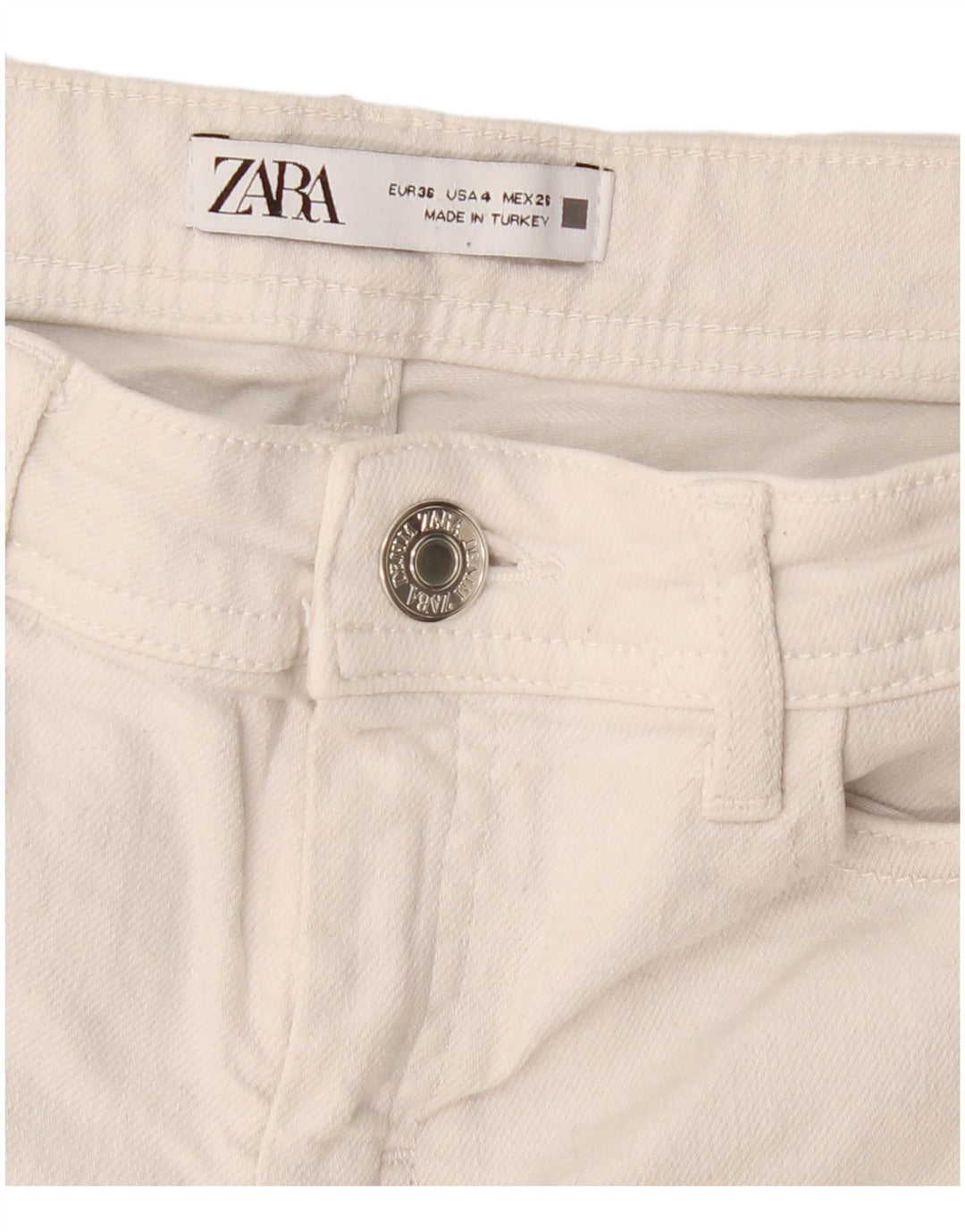ZARA Womens Cropped Jeans EU 36 XS W26 L24 White