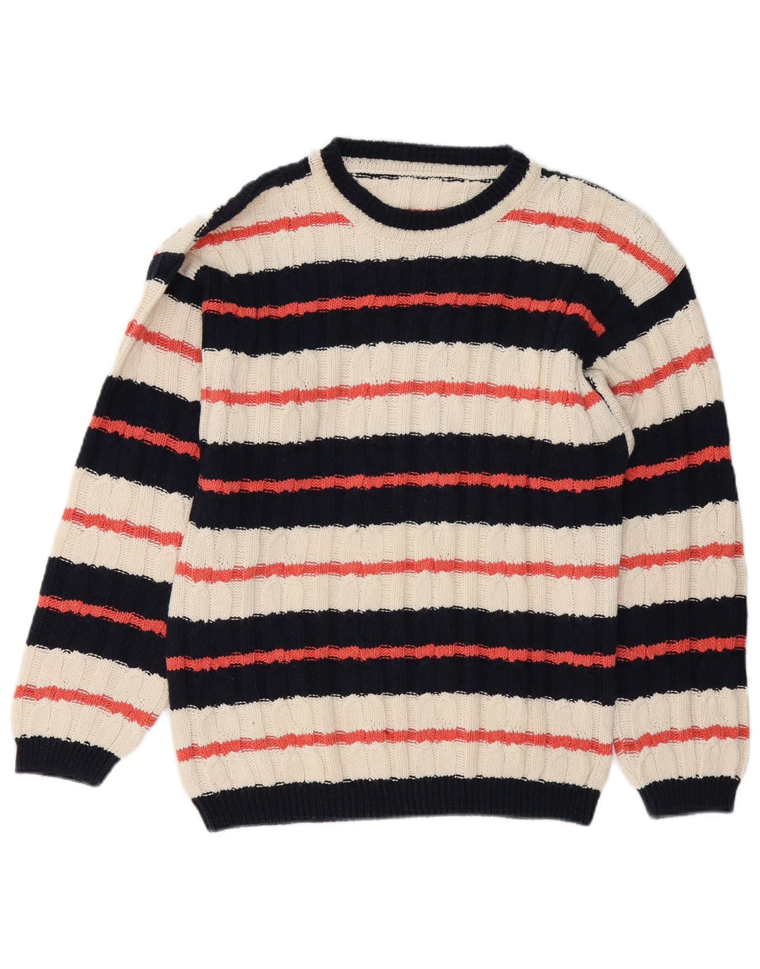 Pulover vintage pentru bărbați, cu gât de barcă, cu dungi medii, multicolore