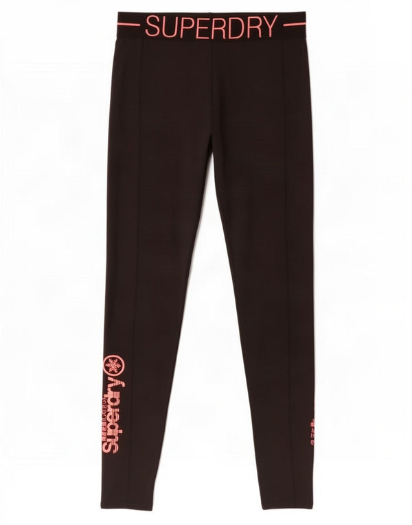Leggings grafic Superdry pentru femei UK 14 Poliester mediu negru
