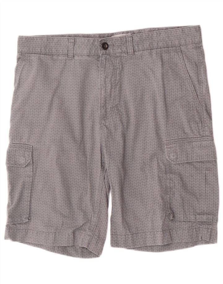 Pantaloni scurți cargo pentru bărbați Marks & Spencer W34, bumbac geometric, gri mare