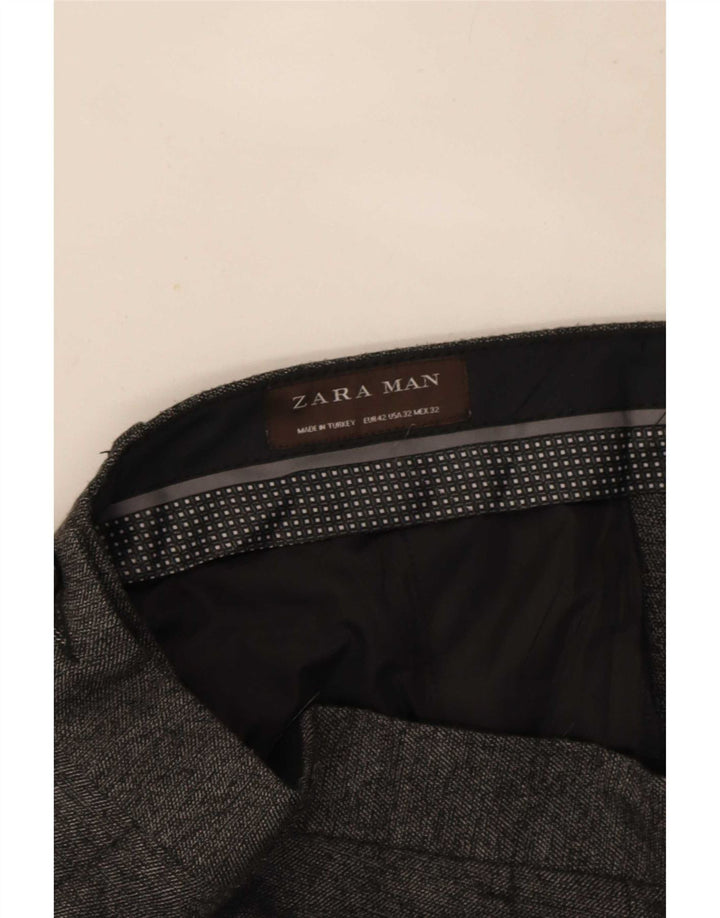 Pantaloni de costum slim pentru bărbați Zara EU 42 Mari L32 L32 Poliester gri