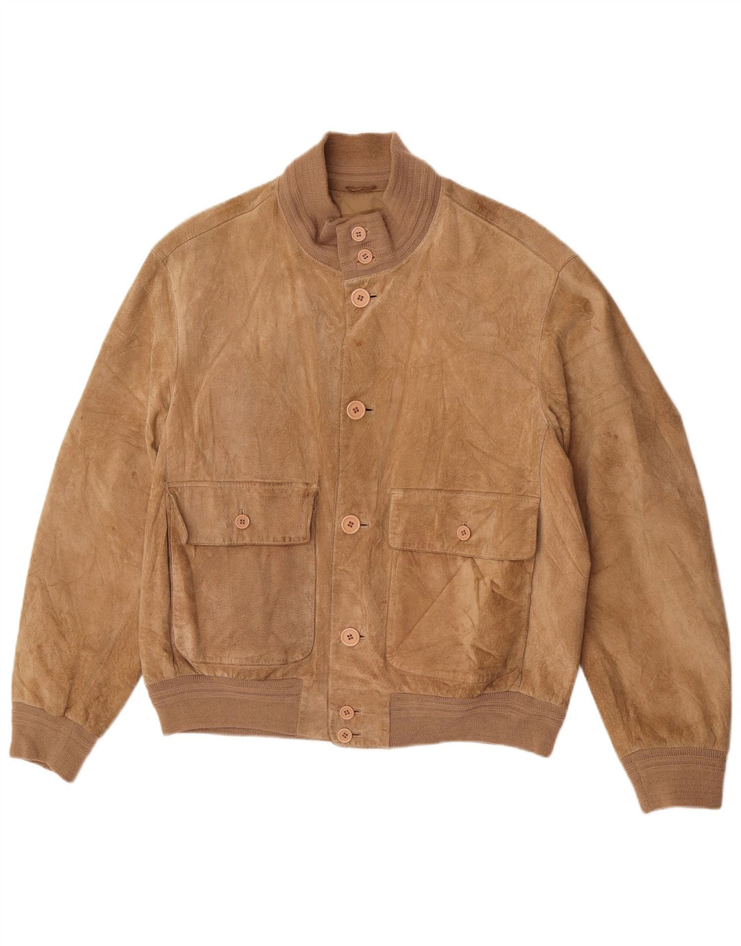 Bomber Vintage pentru bărbați din piele intoarsa EU 48 Medium Beige Piele