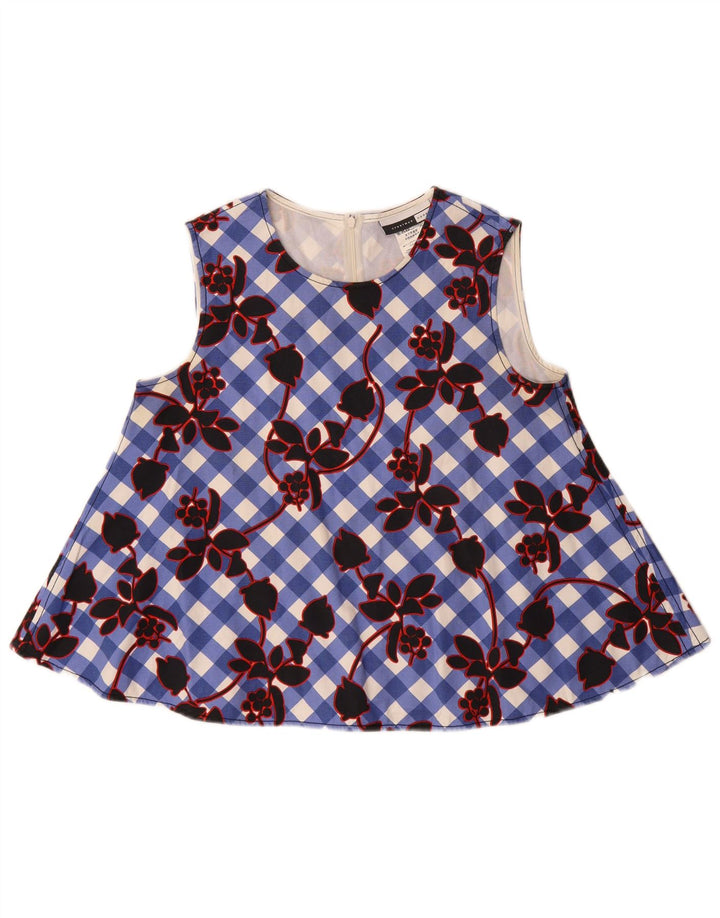 Bluză fără mâneci pentru femei Sportmax UK 12 Medium Blue Floral