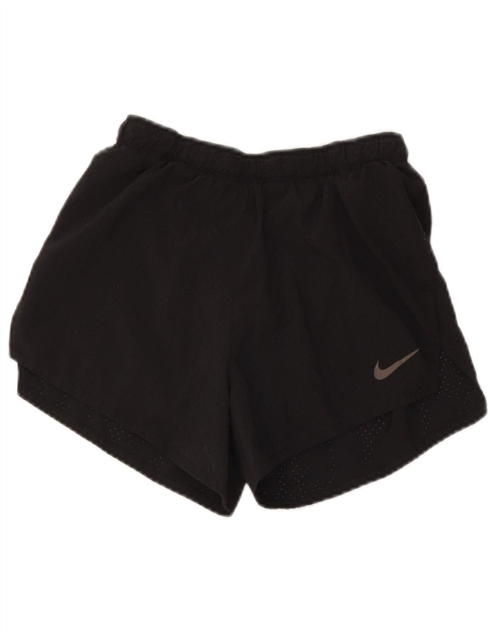 Pantaloni scurți sport Nike Dri Fit pentru femei UK 8 Small Negru Poliester