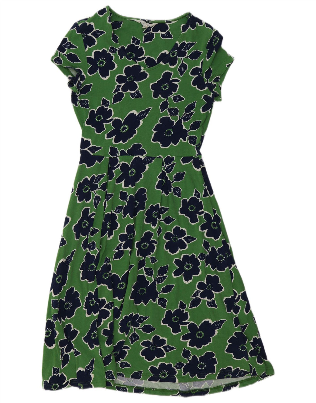 SEASALT CORNWALL Rochie A-Line pentru femei UK 10 Bumbac Floral Verde Mic