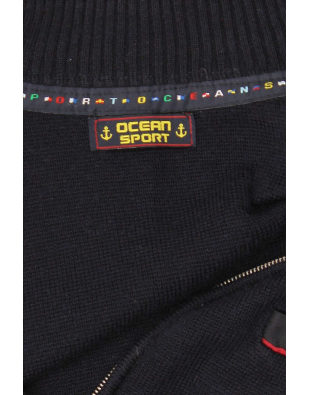 Cardigan Vintage pentru bărbați cu fermoar complet, mediu bleumarin