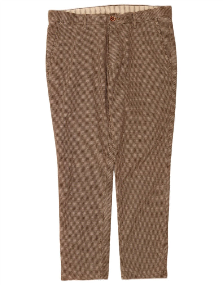 Massimo Dutti Pantaloni Chino Bărbați EU 40 Mediu L31 L27 Maro Geometric