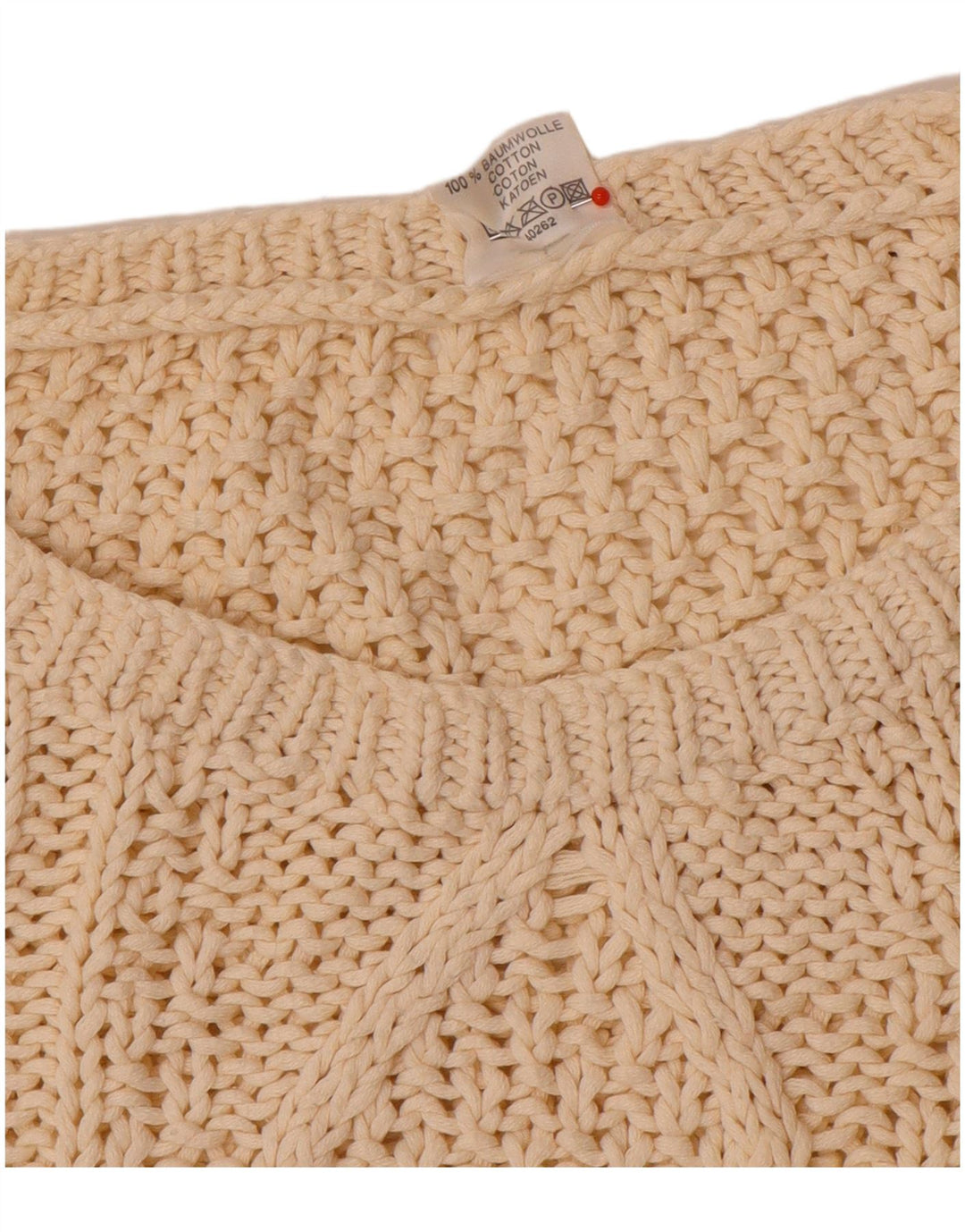 Pulover vintage de damă supradimensionat cu gât de barcă EU 36/38 mic alb