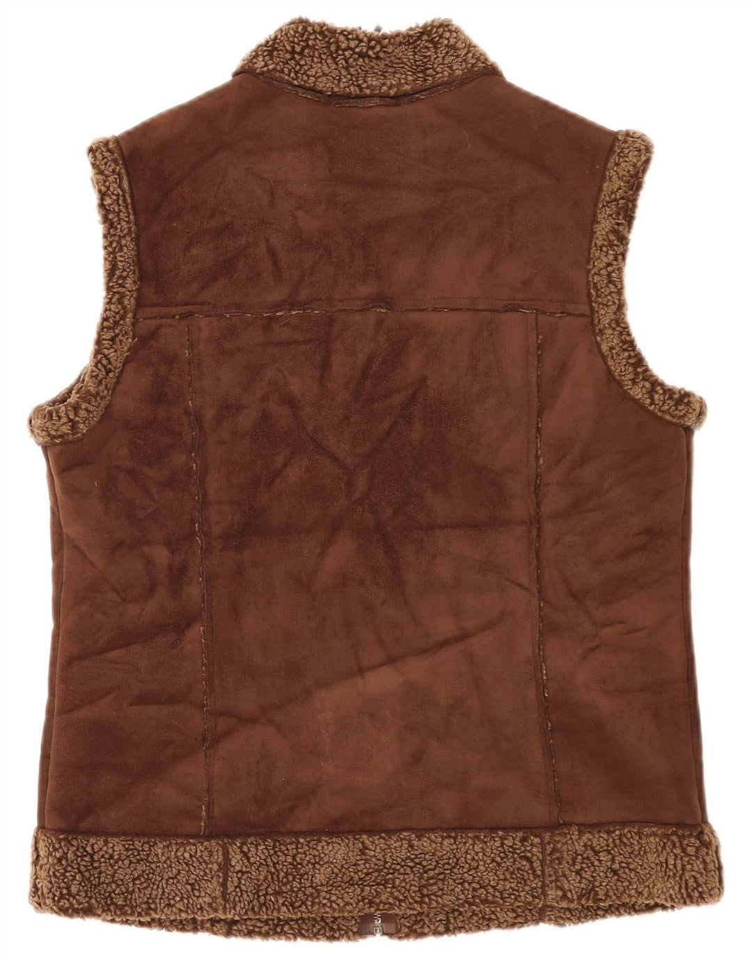 Marks & Spencer pentru femei Sherpa Gilet UK 12 Medium Brown Poliester