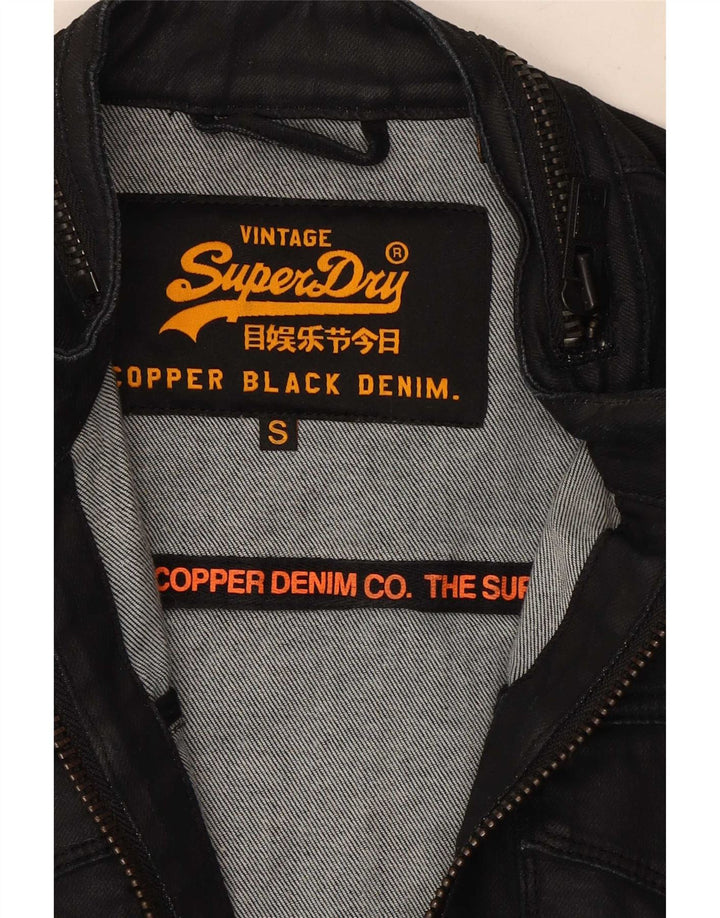 Jachetă de blugi pentru bărbați Superdry UK 36, bumbac negru mic