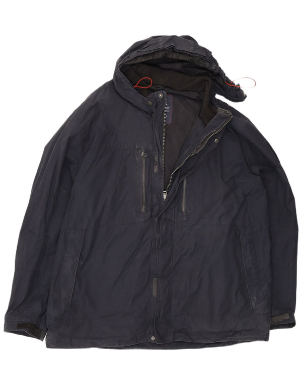 Jachetă de vânt cu glugă pentru bărbați Marks & Spencer UK 42 XL Bumbac bleumarin