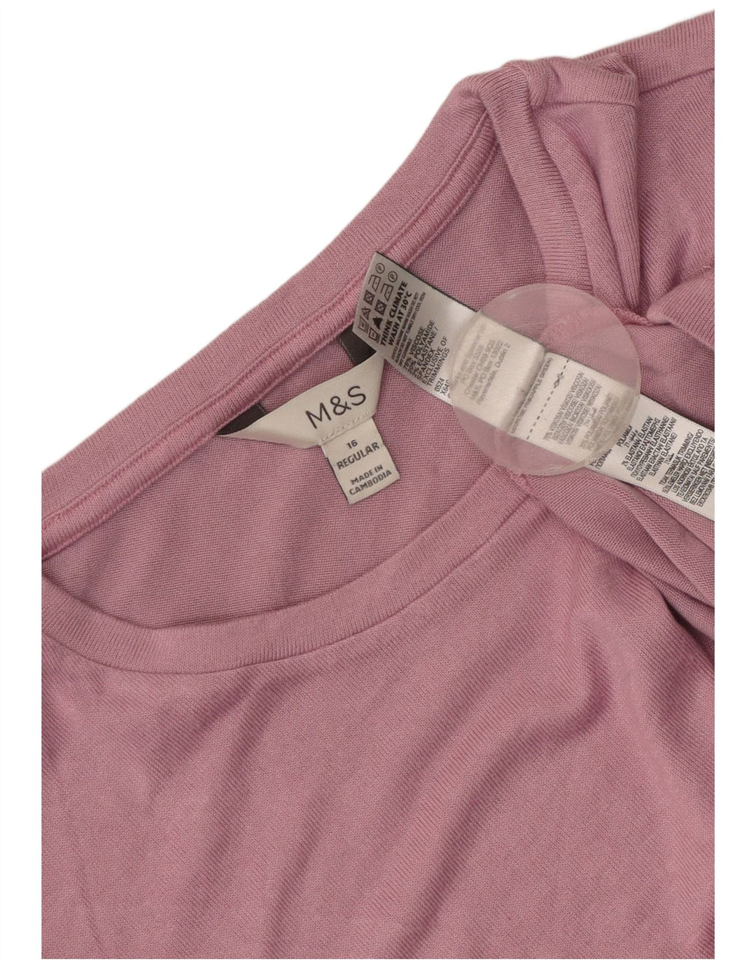 Marks & Spencer Top pentru femei cu mânecă lungă UK 16, mare, roz, viscoză