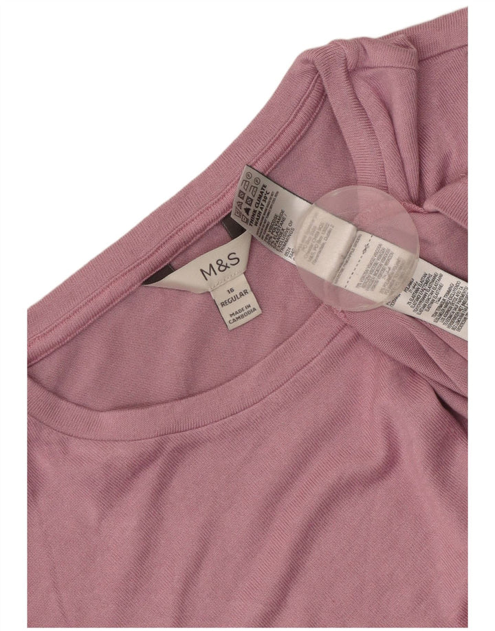 Marks & Spencer Top pentru femei cu mânecă lungă UK 16, mare, roz, viscoză