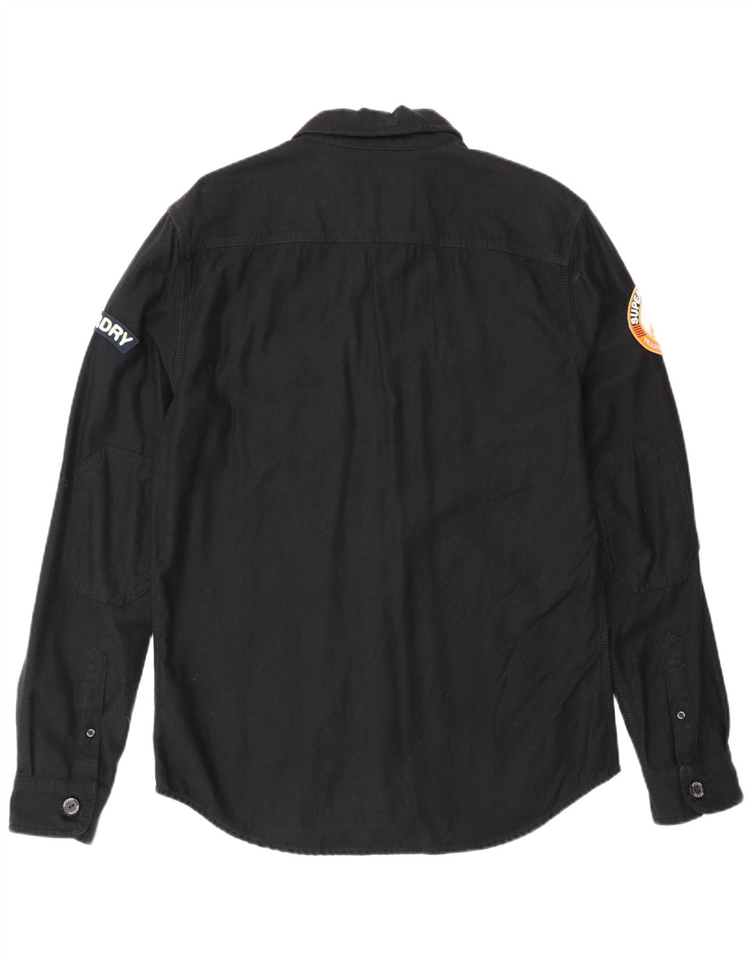 Cămașă militară pentru bărbați Superdry, bumbac negru mare