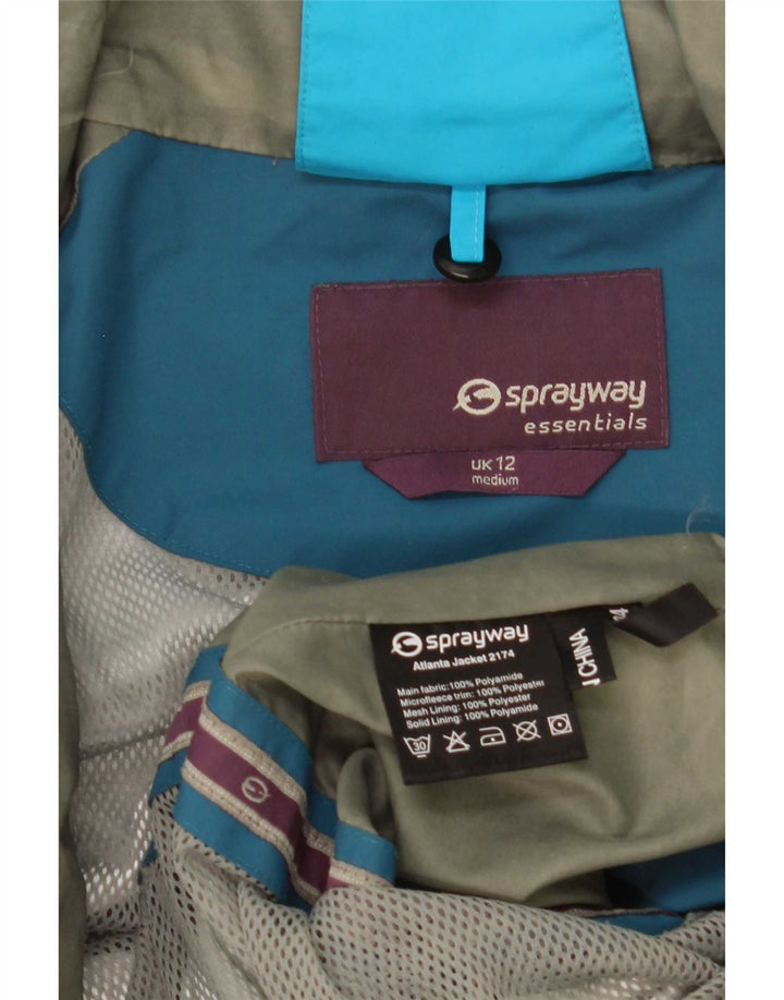 Sprayway Jachetă de ploaie cu glugă pentru femei UK 12 Medium Blue Colorblock Poliamidă