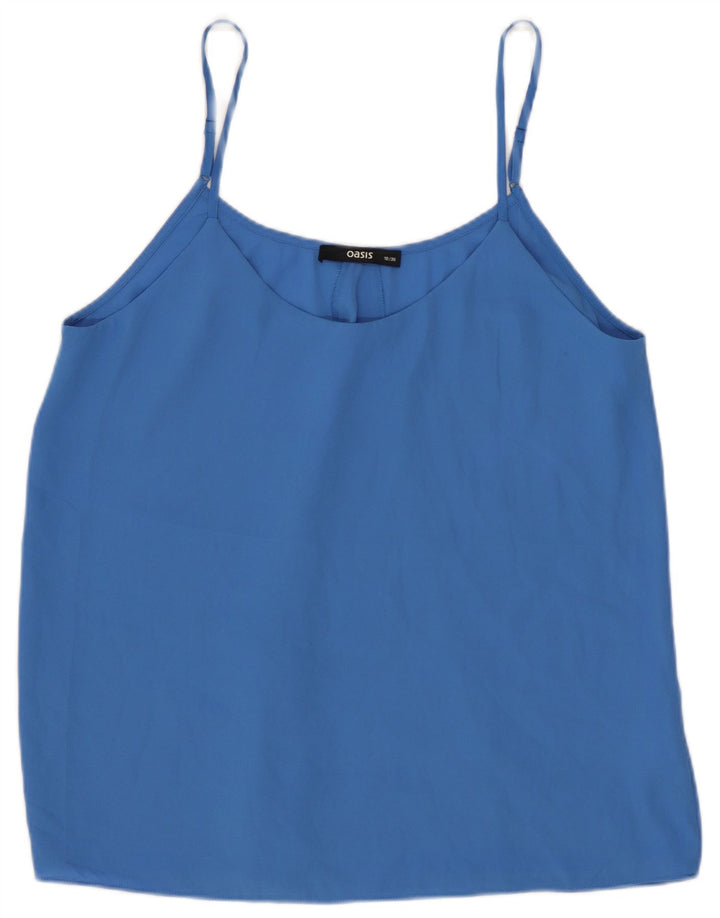 Oasis Crop Cami Top pentru femei UK 10 Small Blue Poliester