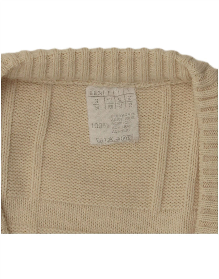 VINTAGE Vestă pentru bărbați Tank Top IT 52/54 Mare Poliacrilic alb catifelat