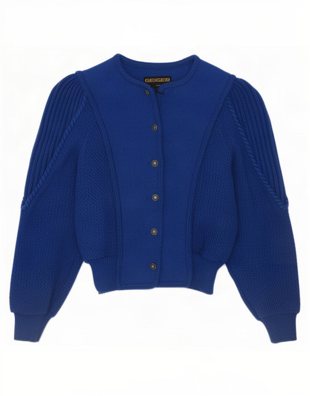 Pulover cardigan pentru femei Geiger EU 36 Mic Albastru Lână nouă