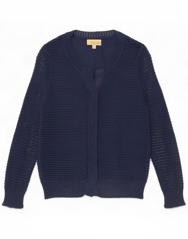 Vera Wang Womens See Through Cardigan Top UK 12 Medium Navy Blue Bumbac