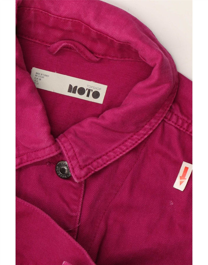 Jachetă de blugi supradimensionată pentru femei Topshop UK 10 mic bumbac roz