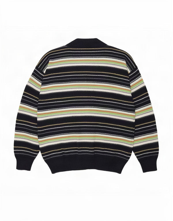 Cardigan Vintage pentru bărbați, mare, bleumarin, cu dungi