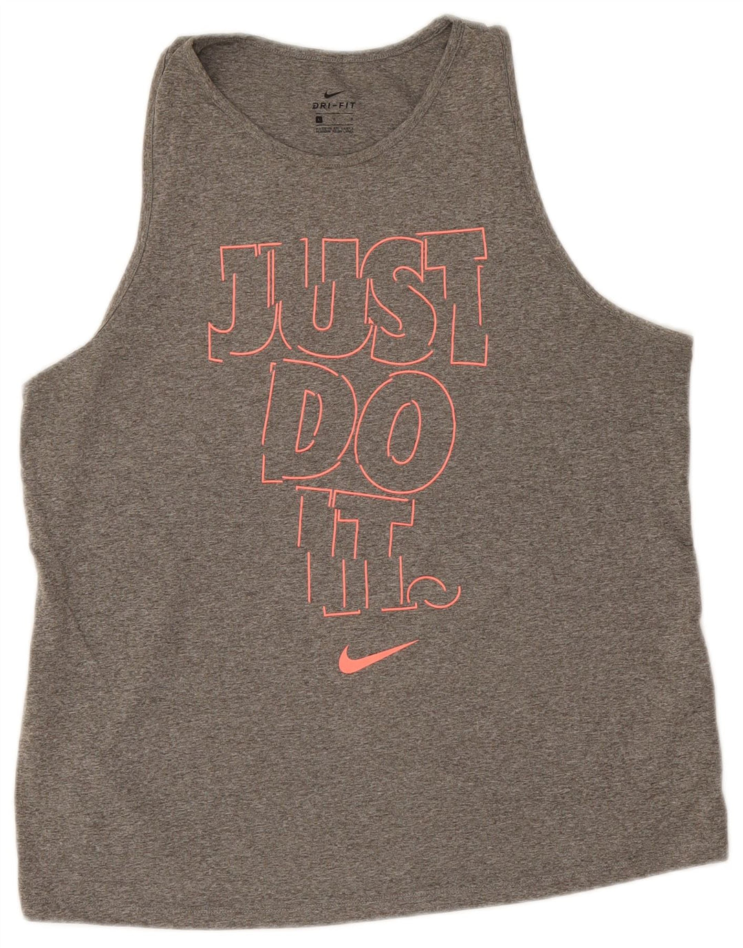 Top cu vestă grafică Nike Dri Fit pentru femei UK 16, mare, gri, poliester